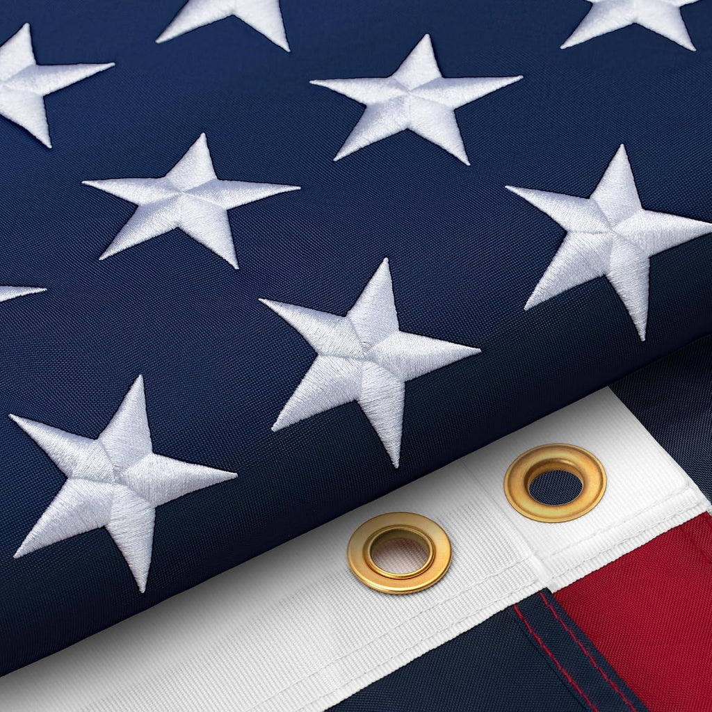 GYaozii 10x15Ft American Flags for Outside, Heavy Duty US Flag TearProof | High Wind Resistant and WaterProof USA Flag with Embroidered Stars, Sewn Stripes, Brass Grommets