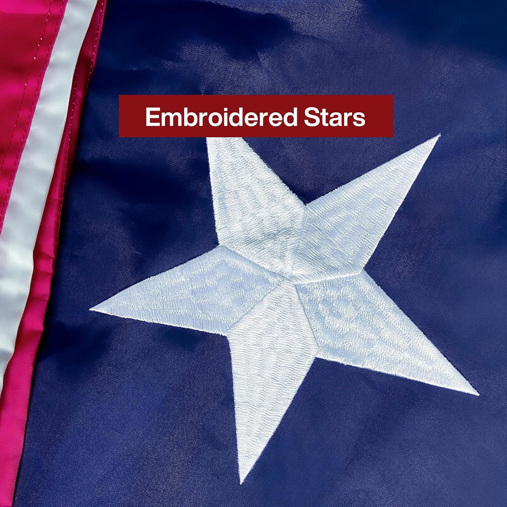 American Flag for Outside 12x18 ft, Embroidered Stars, Sewn Stripes, Brass Grommets Outdoor USA Flag Super Tough Tearproof Spun Polyester US Flag, Giant High Wind United States Flags