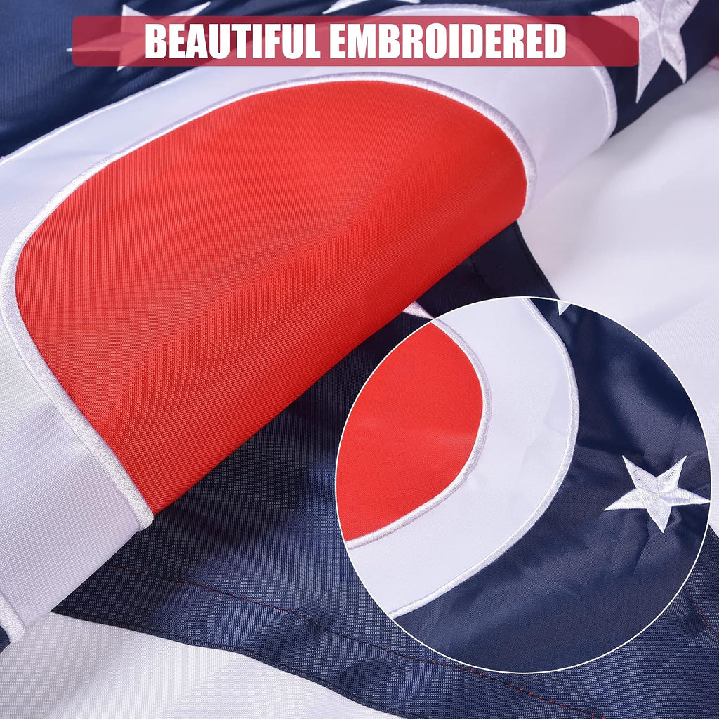 Ohio State Flag 6x10 Ft, Deluxe Embroidered Premium Polyester Durable OH Outside Flag, Indoor/Outdoor with Sewn Stripes and Brass Grommets
