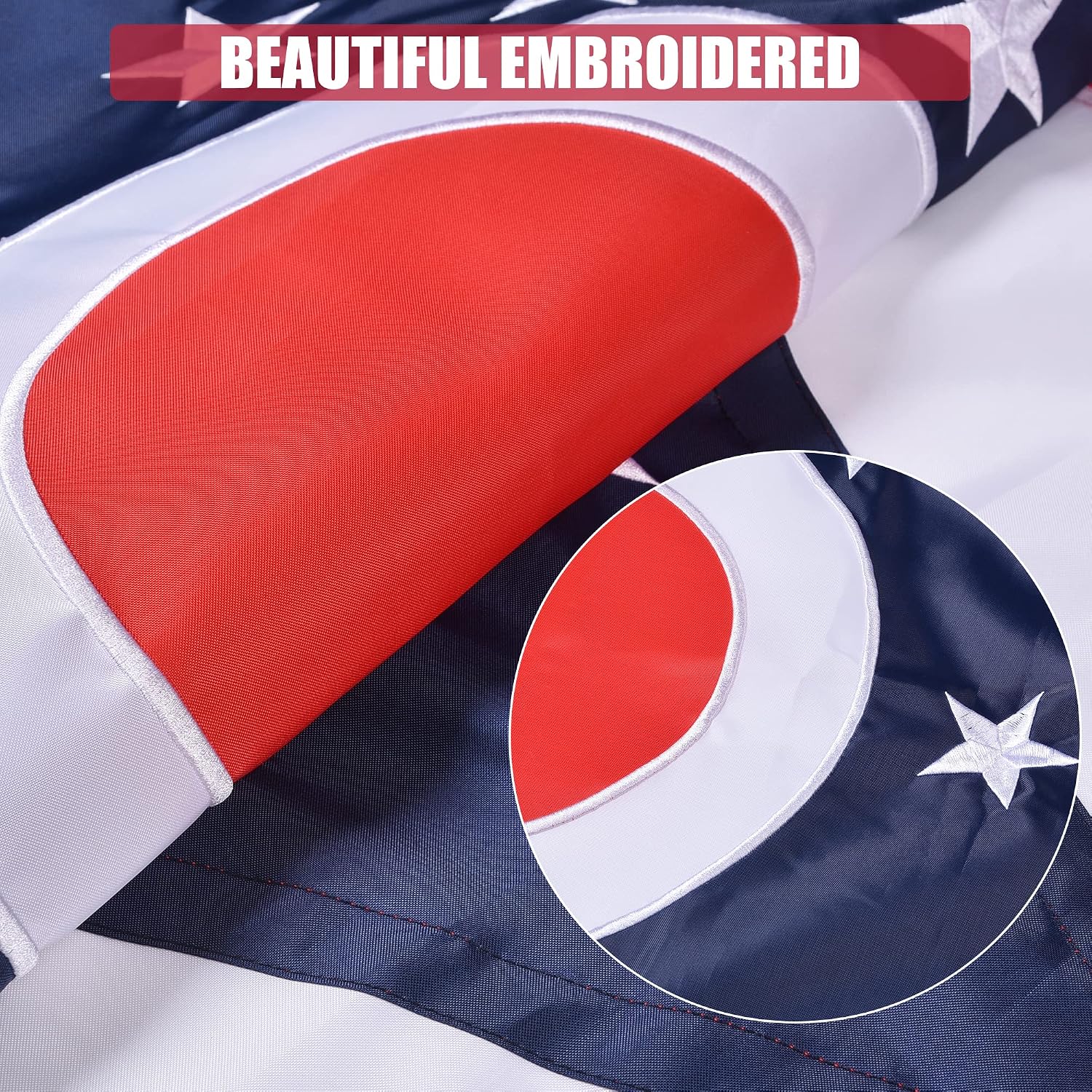 Ohio State Flag 6x10 Ft, Deluxe Embroidered Premium Polyester Durable OH Outside Flag, Indoor/Outdoor with Sewn Stripes and Brass Grommets