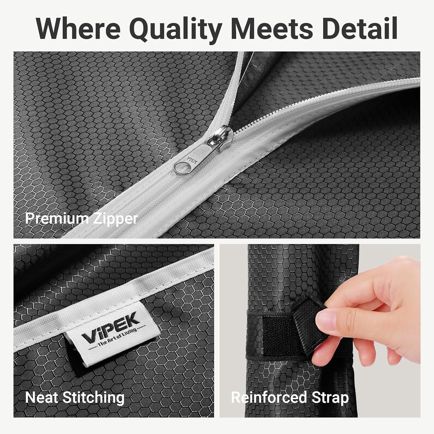 VIPEK V5C Plus Covered Clothing Rack Portable Wardrobe Closet, Heavy Duty with Adjustable Shelves, Black Metal with Upgraded Polyester Cover, Max Load 1040LBS