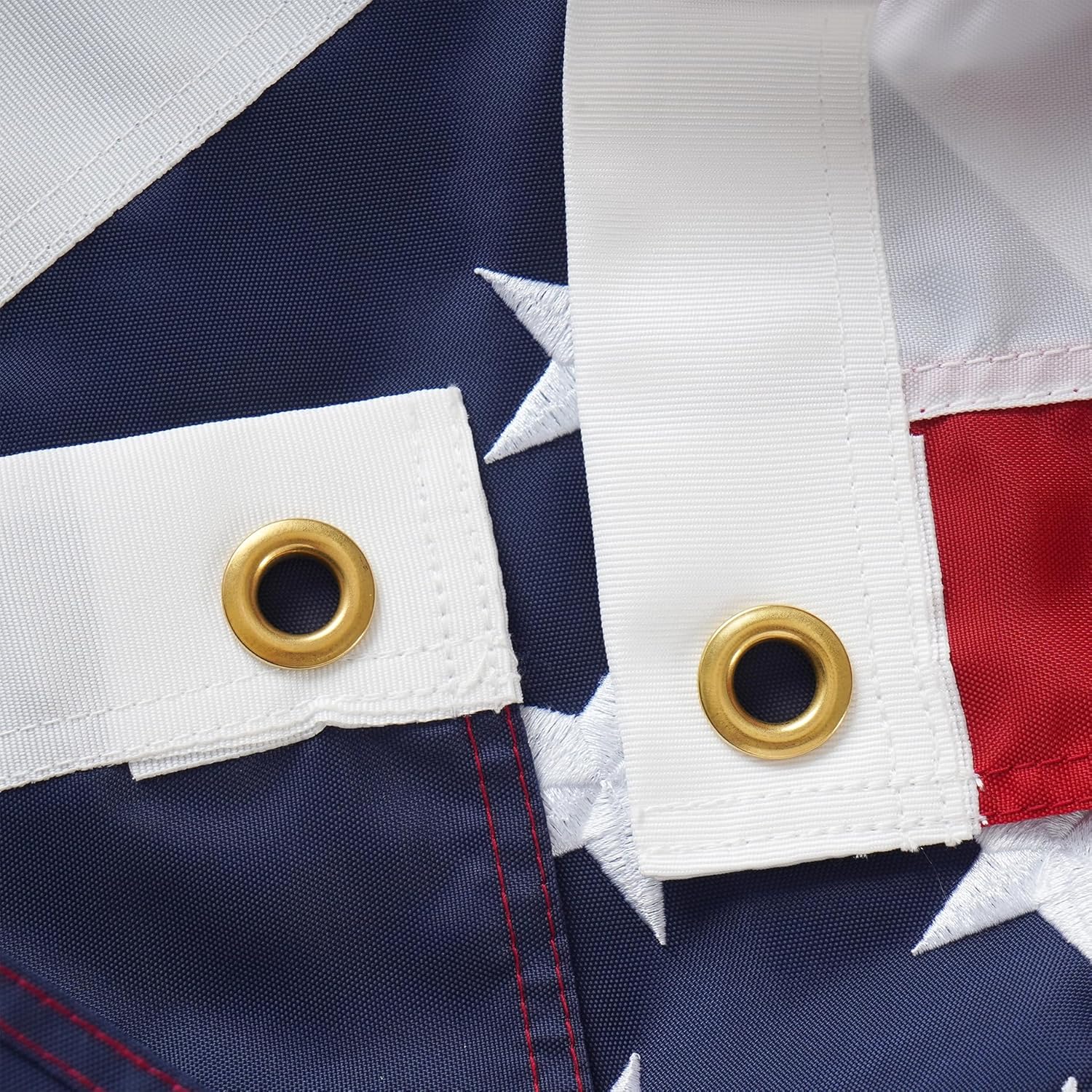 SYII American Flag 12x18 Ft TearProof Series for Outside, Heavy Duty Tough Spun All Weather US Flag for High Wind, Embroidered Stars Sewn Stripes and Brass Grommets