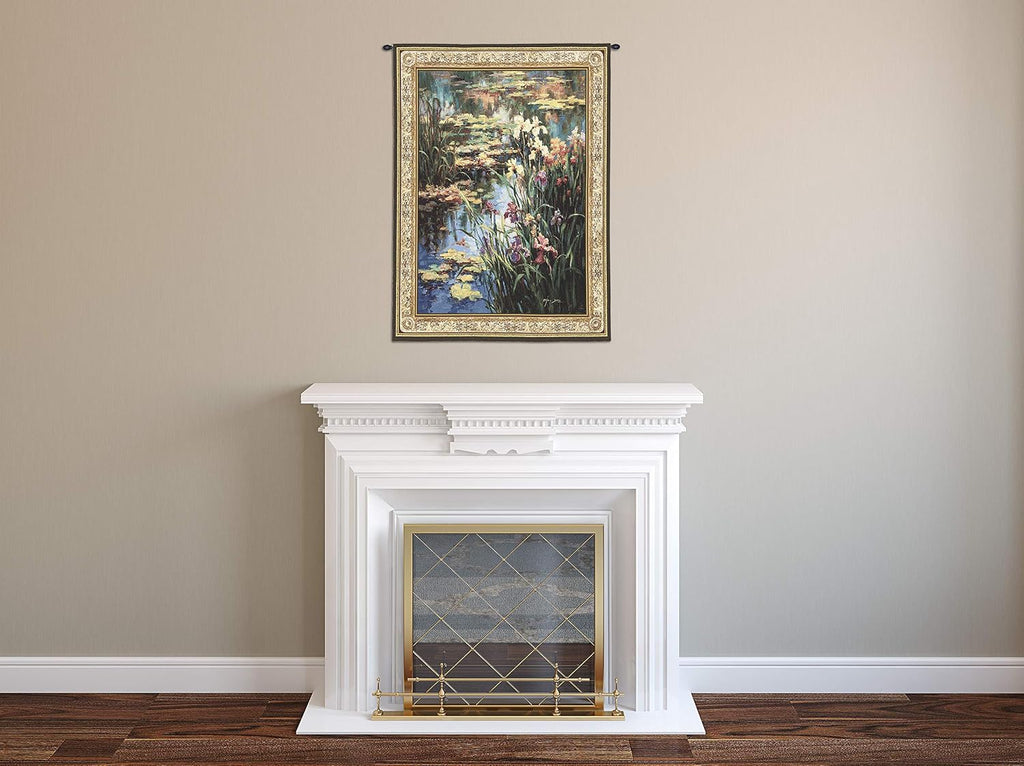 Summer Lily by Vail Oxley | Woven Tapestry Wall Art Hanging | Impressionist Floral Theme | 100% Cotton USA Size 53x42