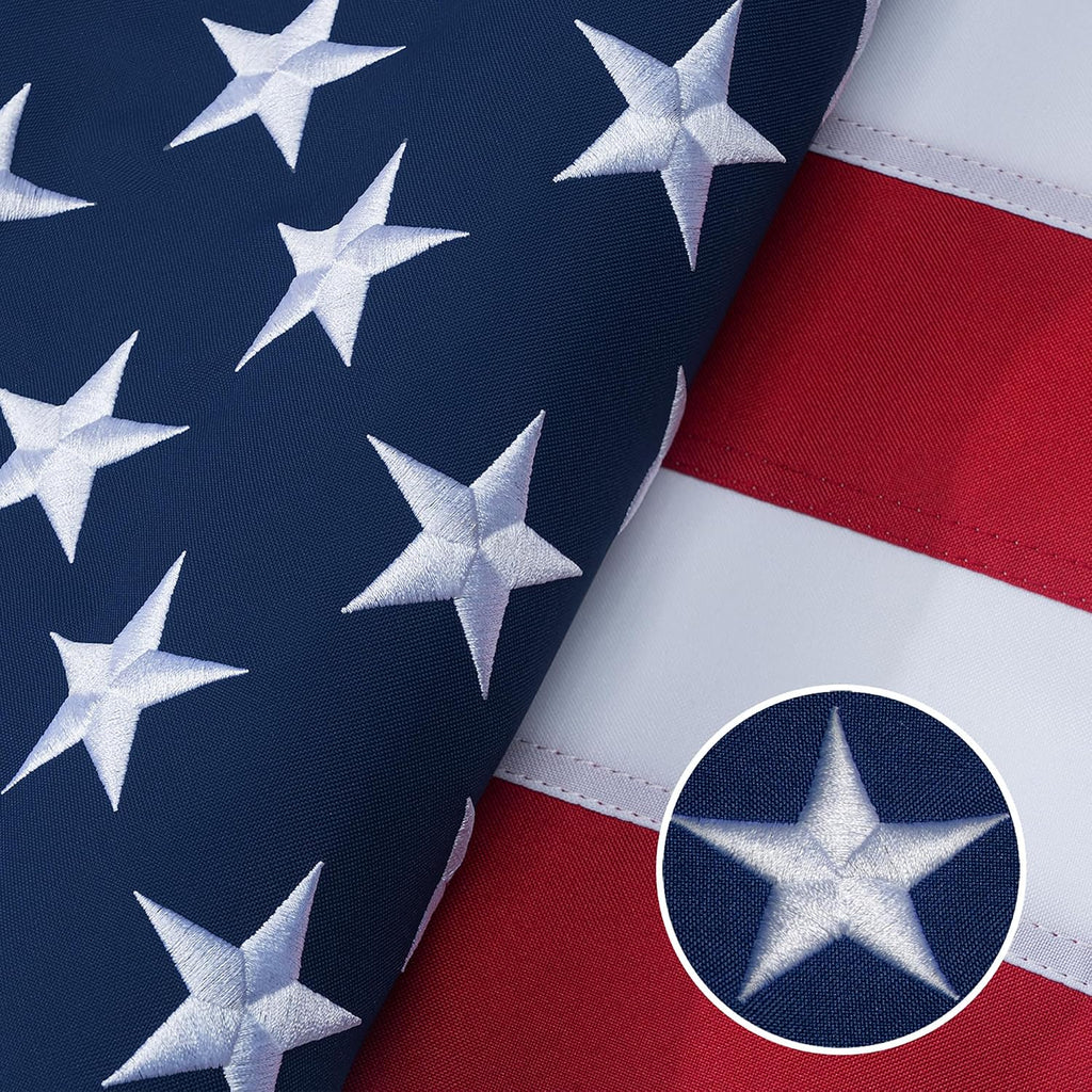 GYaozii 10x15Ft American Flags for Outside, Heavy Duty Spun US Flag | High Wind Resistant, WaterProof and Longest Lasting USA Flag with Embroidered Stars, Sewn Stripes, Brass Grommets
