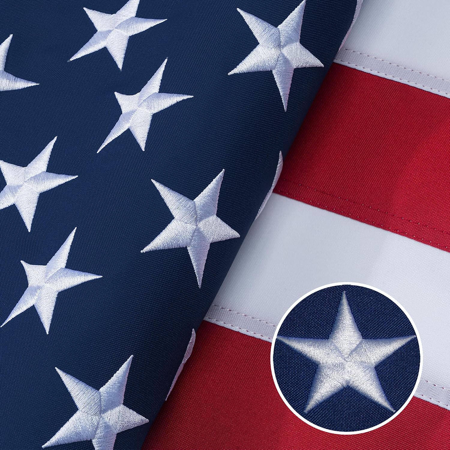 GYaozii 10x15Ft American Flags for Outside, Heavy Duty Spun US Flag | High Wind Resistant, WaterProof and Longest Lasting USA Flag with Embroidered Stars, Sewn Stripes, Brass Grommets