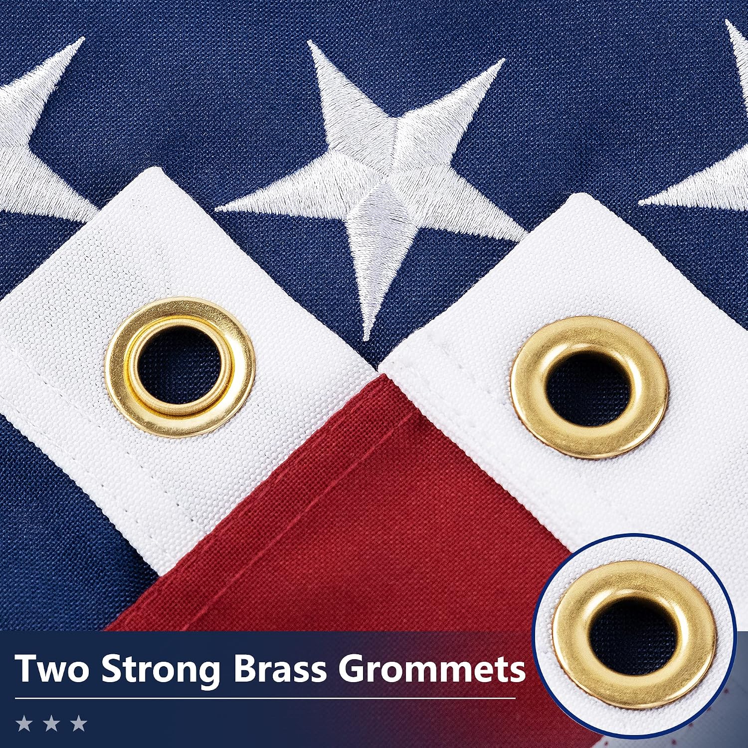 American Flag for Outside 12x18 Ft - TearProof Series Outdoor Use US Flags - Long Lasting, Fade Resistant - Thick Spun Polyester USA Banner - High Wind United States Flag - Embroidered Stars, Sewn Stripes, Brass Grommets