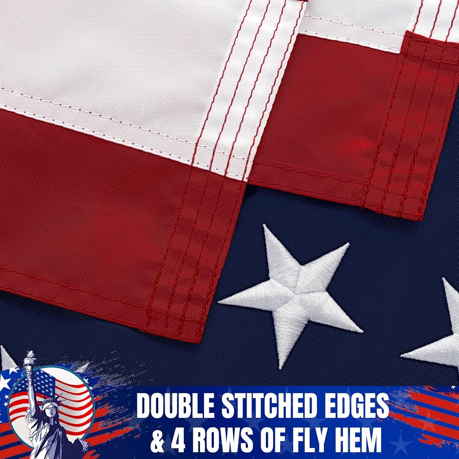 GYaozii 10x15Ft American Flags for Outside, Heavy Duty US Flag TearProof | High Wind Resistant and WaterProof USA Flag with Embroidered Stars, Sewn Stripes, Brass Grommets