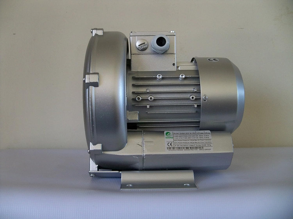 0.67Hp Regenerative Blower, 220V-480V/3Phase, 57CFM, Goorui-USA GHBH 0D5 34 1R2