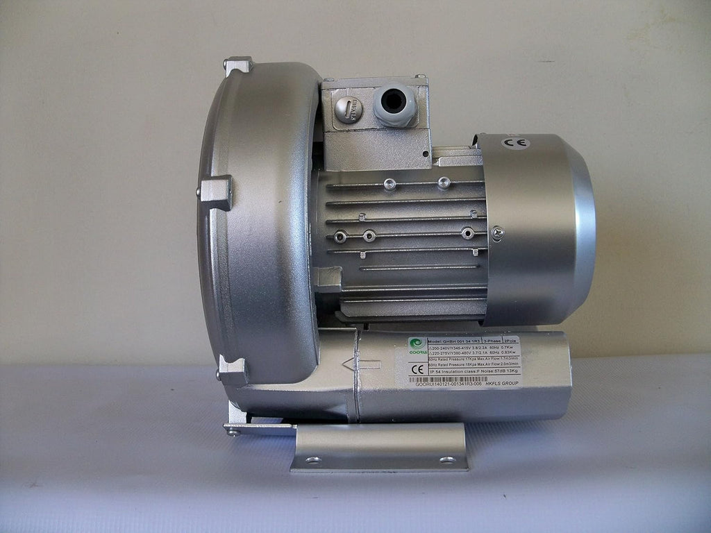1.1 Hp Regenerative Blower 220V-480V/3Ph, 70 Cfm, 56'H2O max Press, Goorui-USA GHBH 001 34 1R3