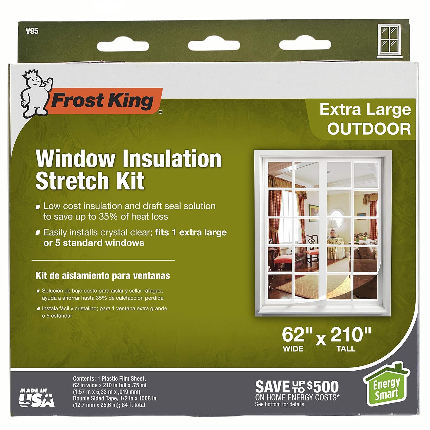 Frost King V95H, 62-Inch by 210-Inch, Clear (Pack of 12)