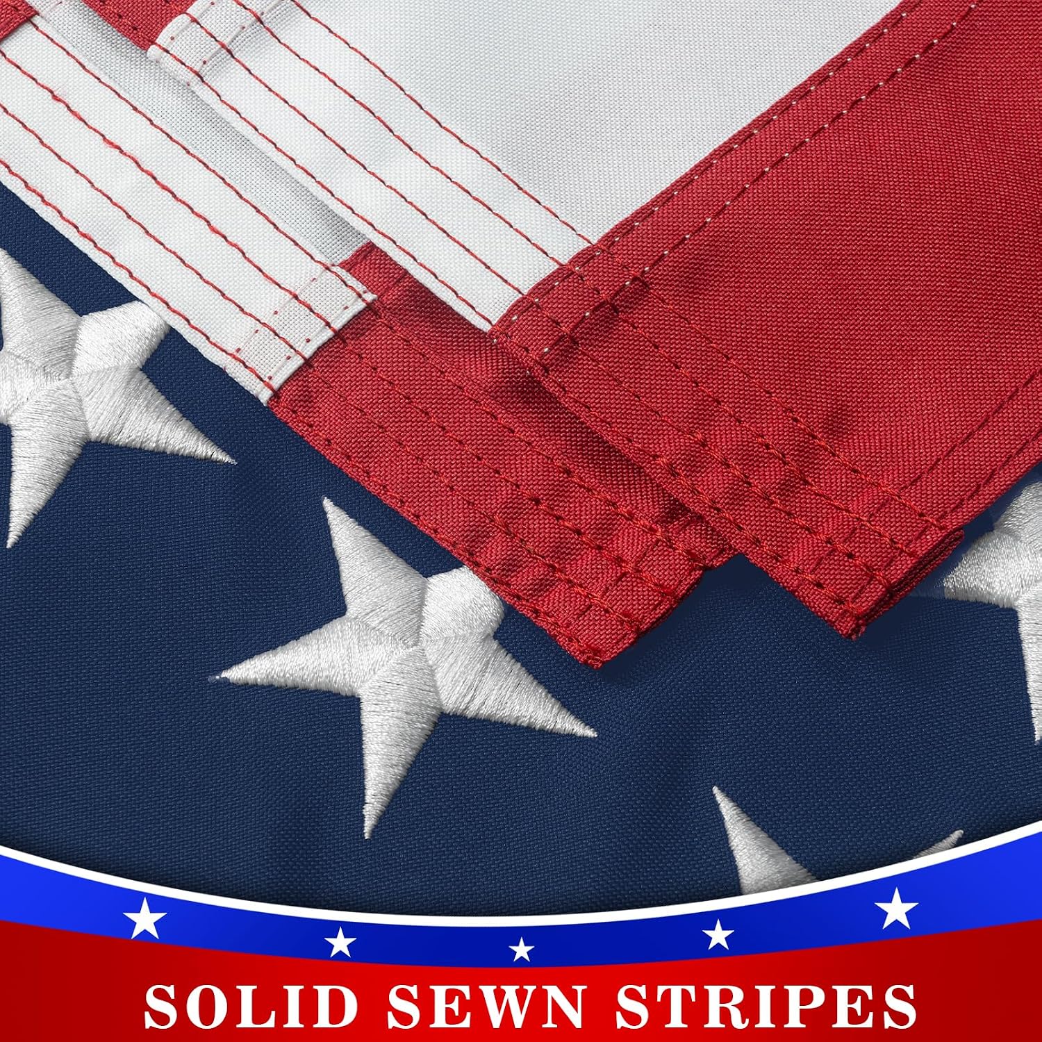 High Wind American Flag for Outdoor 10x15 Ft - Heavy Duty Allegiance US Flag with Embroidered Stars, Sewn Stripes & Brass Grommets All Weather Fade Resistant for Outside Use