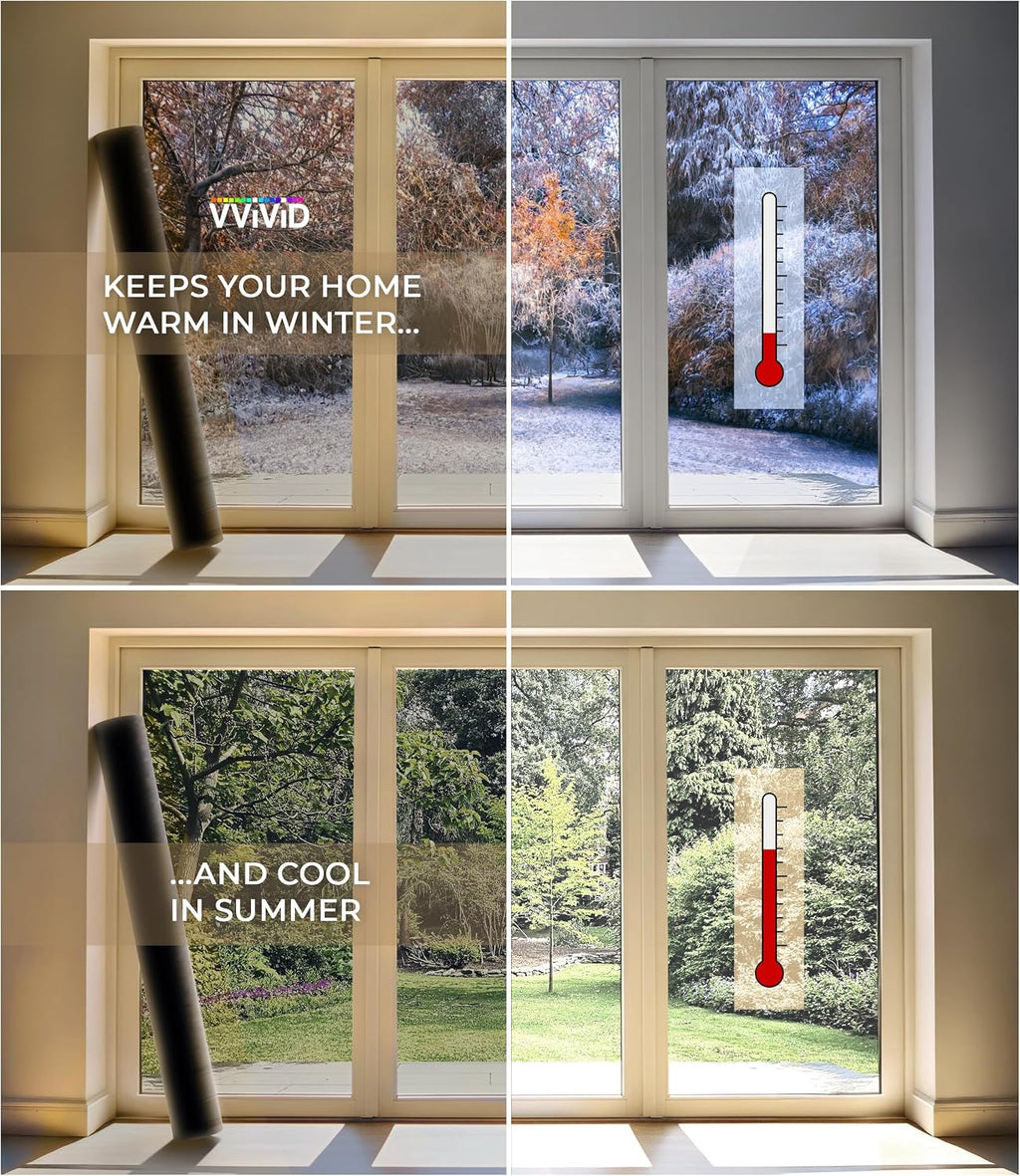 Heat Control 99% Anti UV Residential Vinyl Wrap Window Medium Tint Roll (600 Inch x 60 Inch Bulk roll)