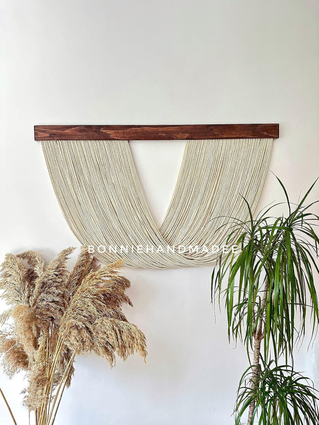 Large Macrame Wall Hanging Boho Wall Decor for Living Room Woven Wall Decor Yarn Tapestry Wall Hanging Aesthetic Macrame Headboard (XLarge 60''x30'', Type-2)