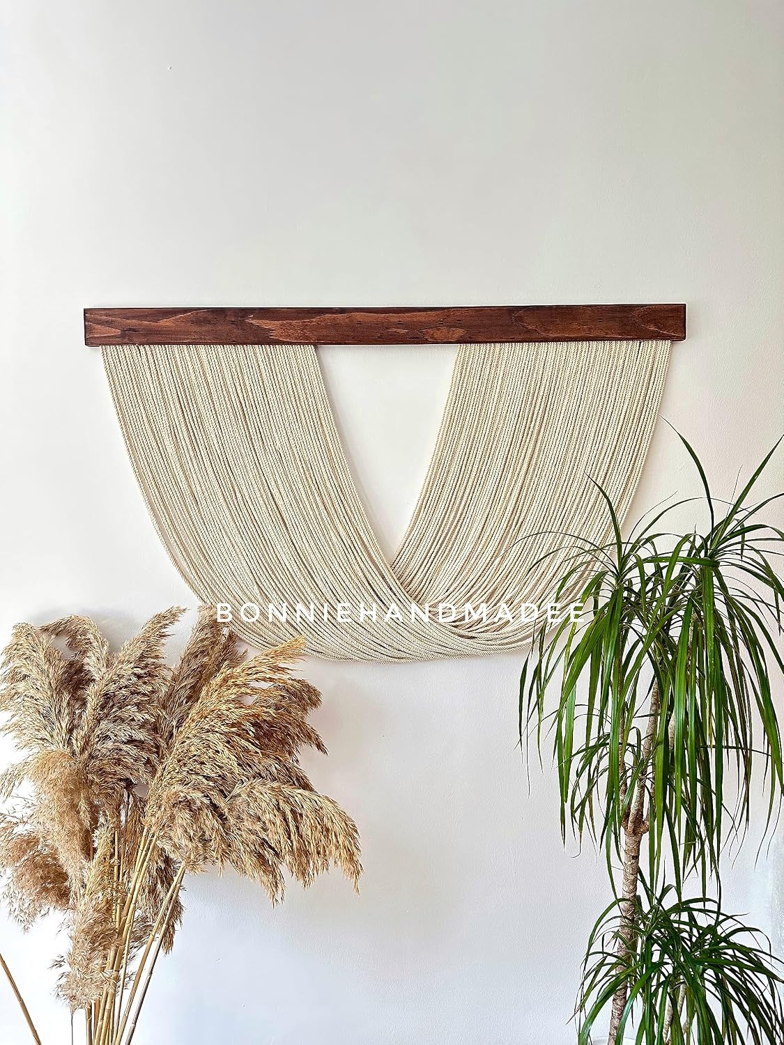 Large Macrame Wall Hanging Boho Wall Decor for Living Room Woven Wall Decor Yarn Tapestry Wall Hanging Aesthetic Macrame Headboard (XLarge 60''x30'', Type-2)