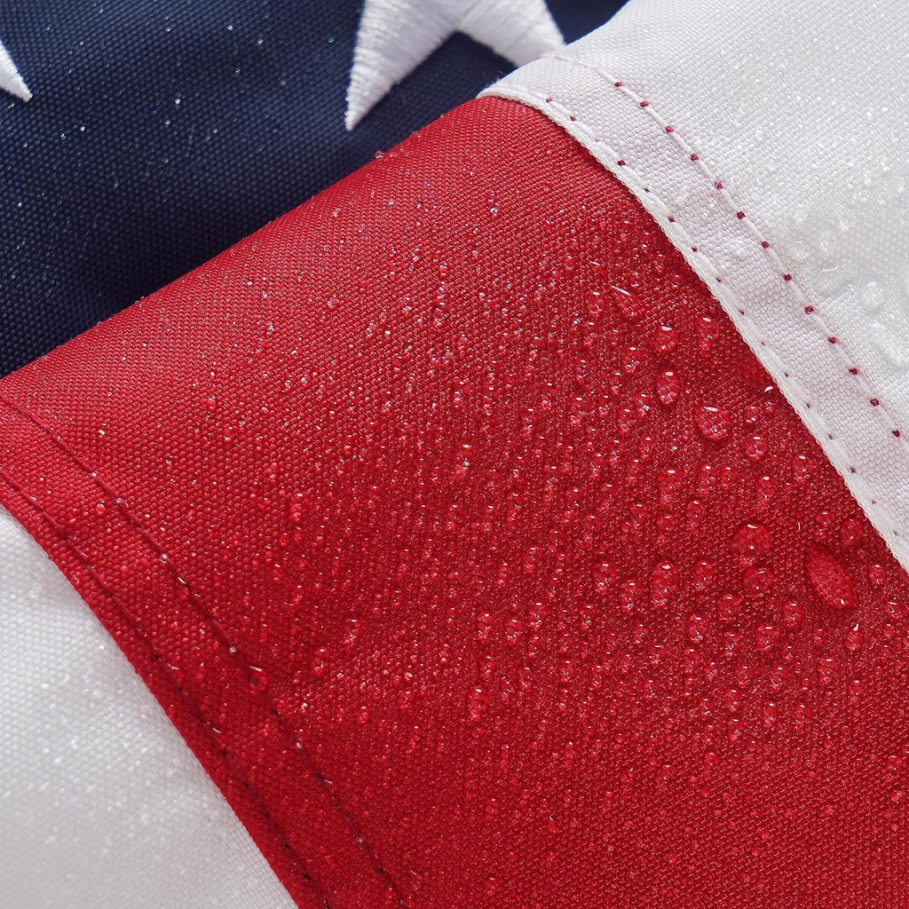 SYII American Flag 30x60 Ft TearProof Series for Outside, Heavy Duty Tough Spun All Weather US Flag for High Wind, Embroidered Stars Sewn Stripes and Brass Grommets